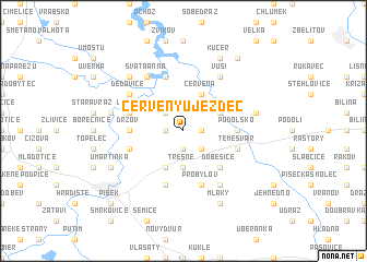 map of Červený Újezdec