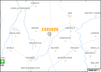 map of Cervere