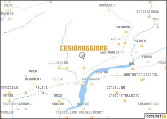 map of Cesiomaggiore
