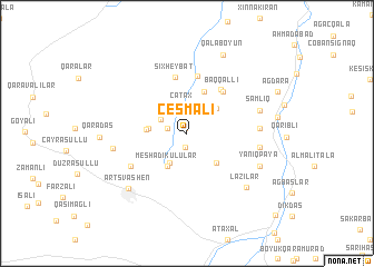 map of Çeşmǝli