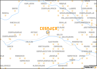 map of Češnjica