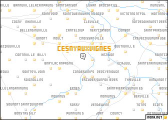 map of Cesny-aux-Vignes