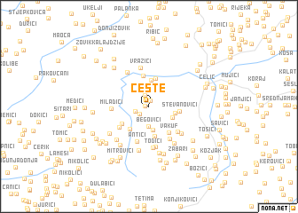 map of Česte