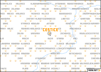 map of Čestice