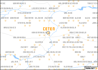 map of Ceteń