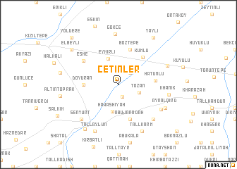 map of Çetinler