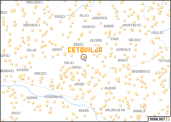 map of Četovilja