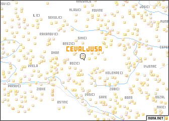 map of Čevaljuša