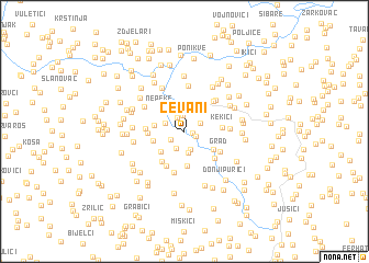 map of Ćevani