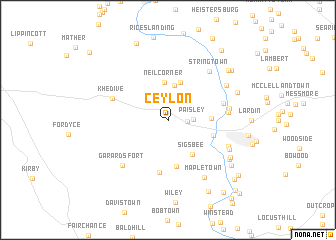 map of Ceylon