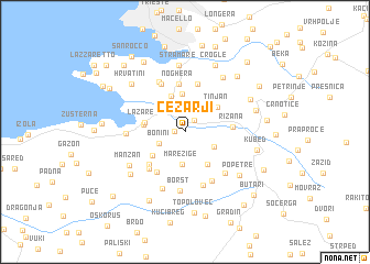 map of Čežarji