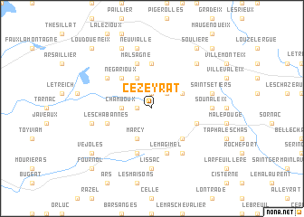 map of Cezeyrat