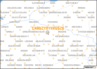 map of Chądzyny Krusze