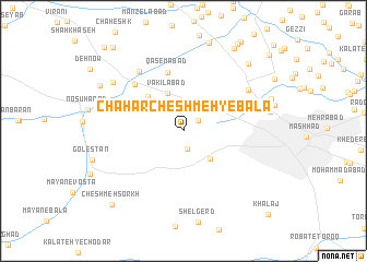 map of Chahār Cheshmeh-ye Bālā