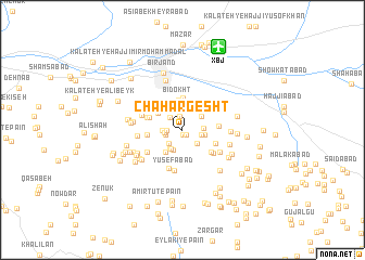 map of Chahār Gesht