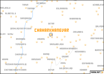 map of Chahār Khānevār