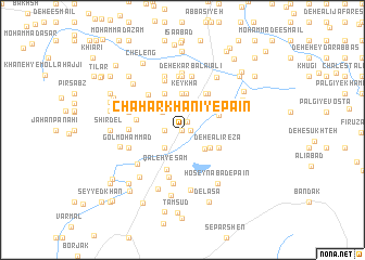 map of Chahārkhānī-ye Pā\