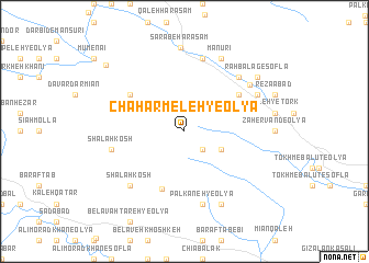 map of Chahār Meleh-ye ‘Olyā