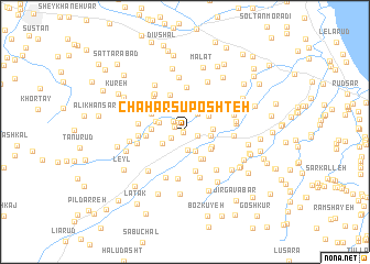 map of Chahārsū Poshteh