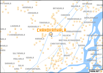 map of Chāh Okānwāla