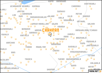 map of Chāhrān