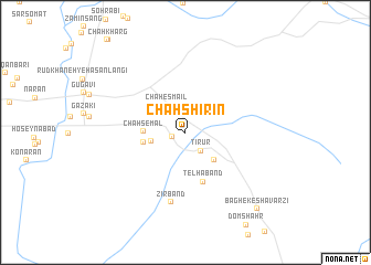 map of Chāh Shīrīn