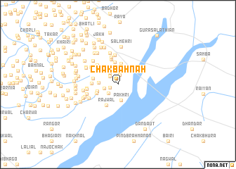 map of Chak Bāhnah