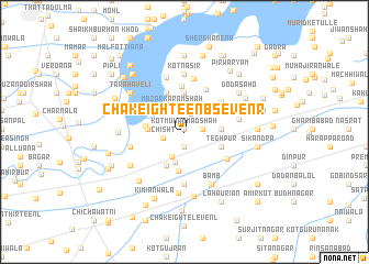 map of Chak Eighteen B-Seven R