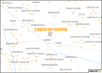 map of Chak Eighteen MB