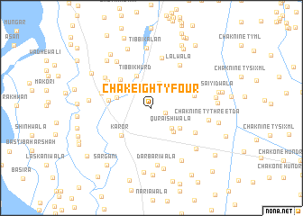 map of Chak Eighty-four