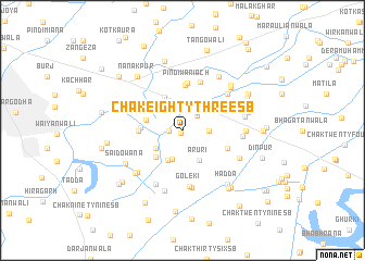 map of Chak Eighty-three SB