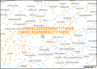 map of Chak Eleven and Sixty-three