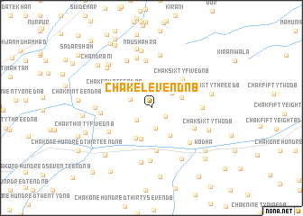 map of Chak Eleven D-NB