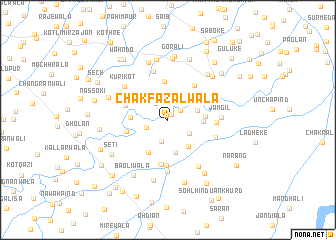 map of Chak Fazalwāla