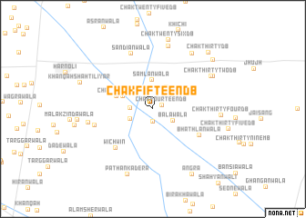 map of Chak Fifteen DB