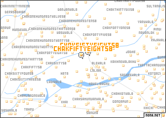 map of Chak Fifty-eight SB