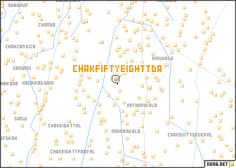 map of Chak Fifty-eight TDA