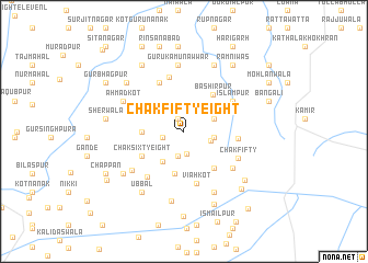 map of Chak Fifty-eight
