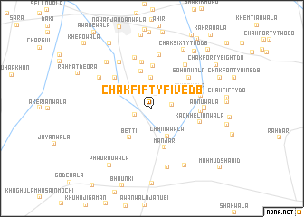 map of Chak Fifty-five DB