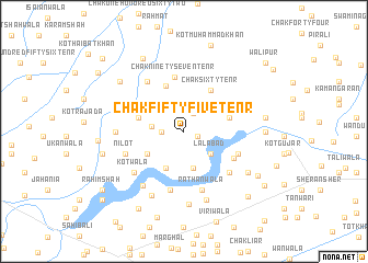 map of Chak Fifty-five-Ten R