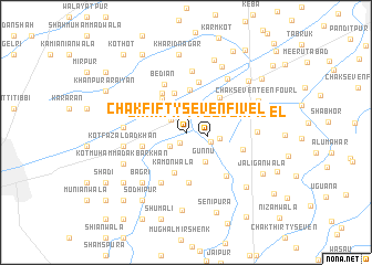 map of Chak Fifty-seven Five L