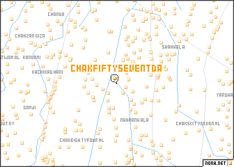 map of Chak Fifty-seven TDA