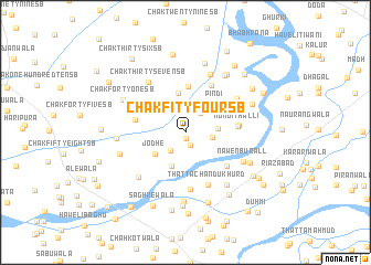 map of Chak Fity-four SB