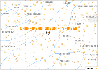 map of Chak Five Hundred Fifty-five EB