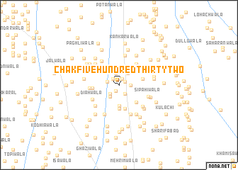 map of Chak Five Hundred Thirty-two