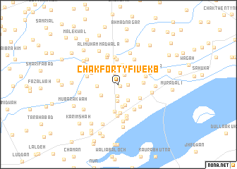 map of Chak Forty-five KB