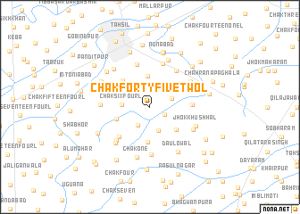 map of Chak Forty-five Two L
