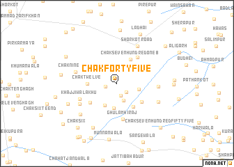 map of Chak Forty-five