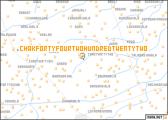 map of Chak Forty-four-Two Hundred Twenty-two