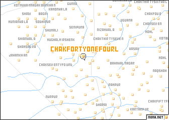 map of Chak Forty-one Four L